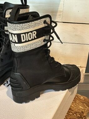 Dior D-Major Ankle Boots in Black Calfskin Size EU36